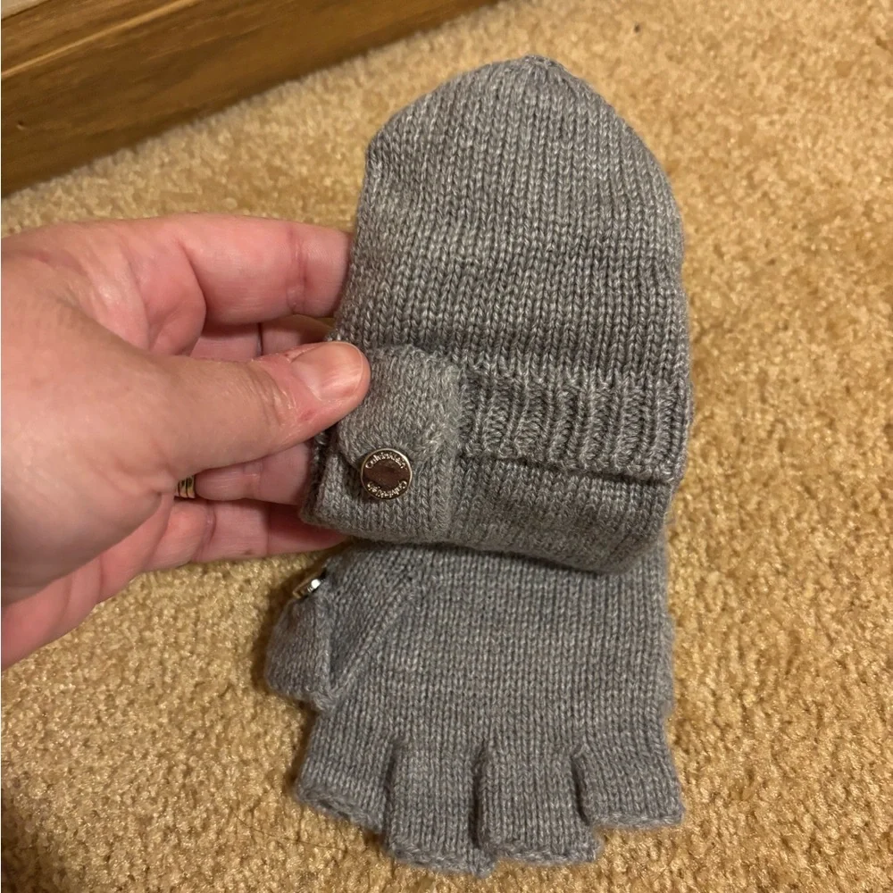 Calvin Klein Gray Open Finger Gloves Mittens